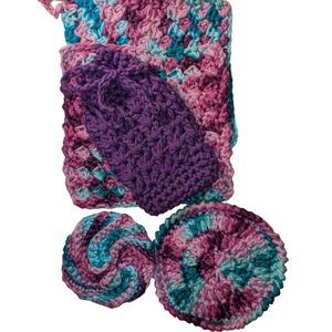 Wash Cloths, Soap Bag, Makeup Removers Crochet Handmade
